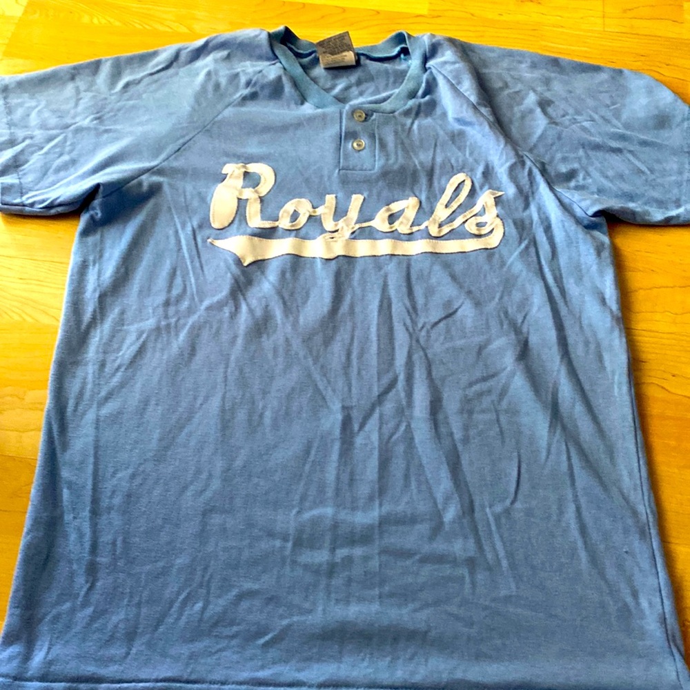 Womens large blue Royals coach short sleeve T-shirt